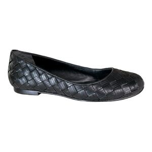 Cole Haan Giovanna Black Woven Leather Flats | Size 6B | Nike Air Comfort